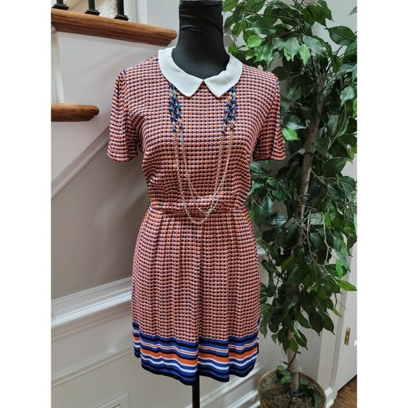 Forever 21 Women's Multicolor 100% Rayon Half Sleeve Knee Length Dress Size S - Picture 1 of 12